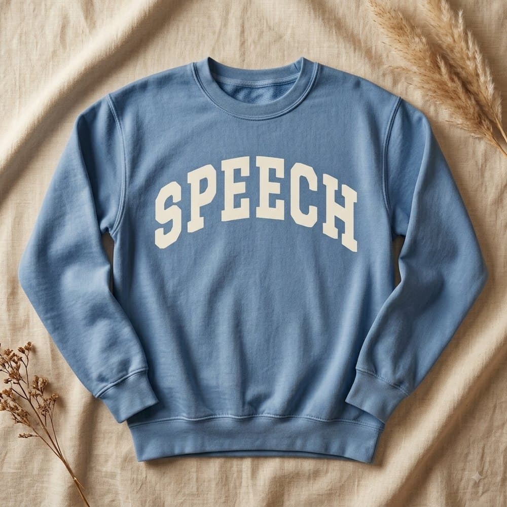 SPEECH Varsity Crewneck — Blue Jean